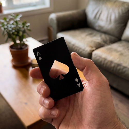 Poker Bottle Cap Opener Stainless Steel